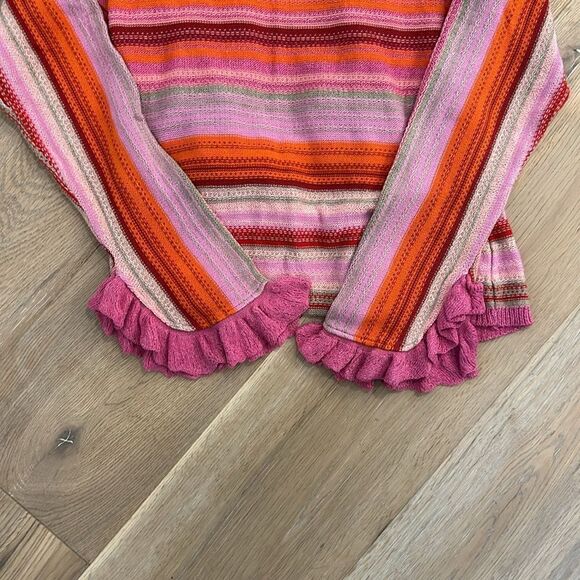 Oilily Colorful Cardigan with Ruffle Detail on Sleeves (XS) - Picture 5 of 5